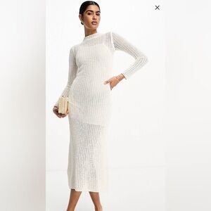 Mango Crochet Knitted midi Dress
